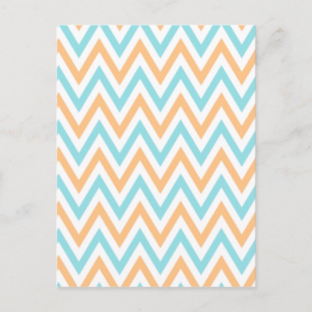 Cartão Postal Aqua-pêssego, Chevron Zigzag (Frente)