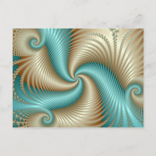Cartão Postal Aqua Satin - Fractal