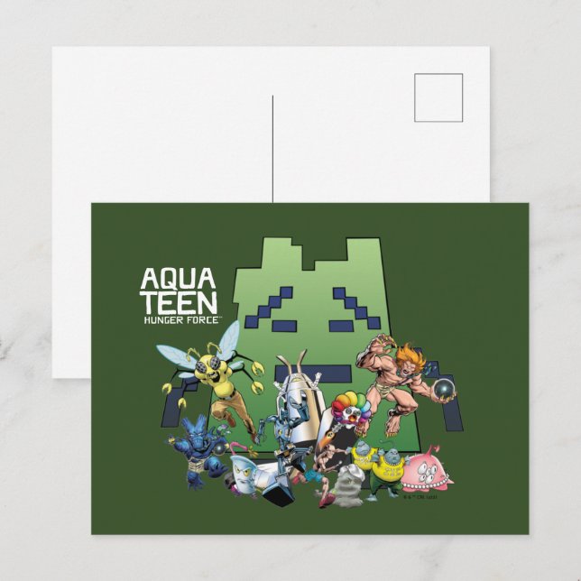 Cartão Postal Aqua Teen Hunger Force Villains (Frente/Verso)