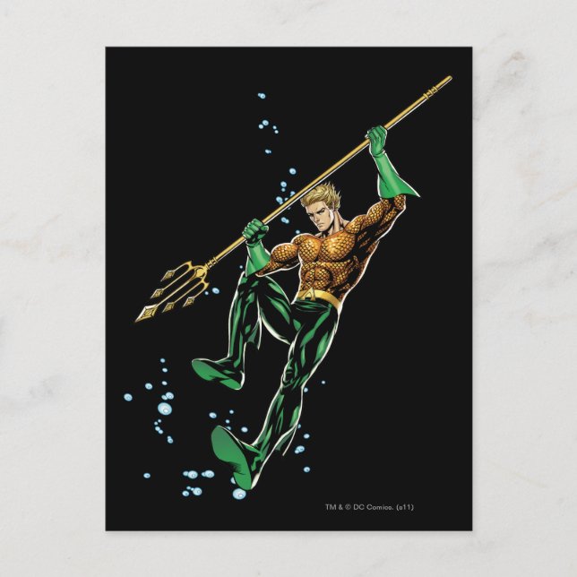 Cartão Postal Aquaman com Spear (Frente)