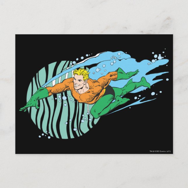Cartão Postal Aquaman Leaps Esquerdo (Frente)
