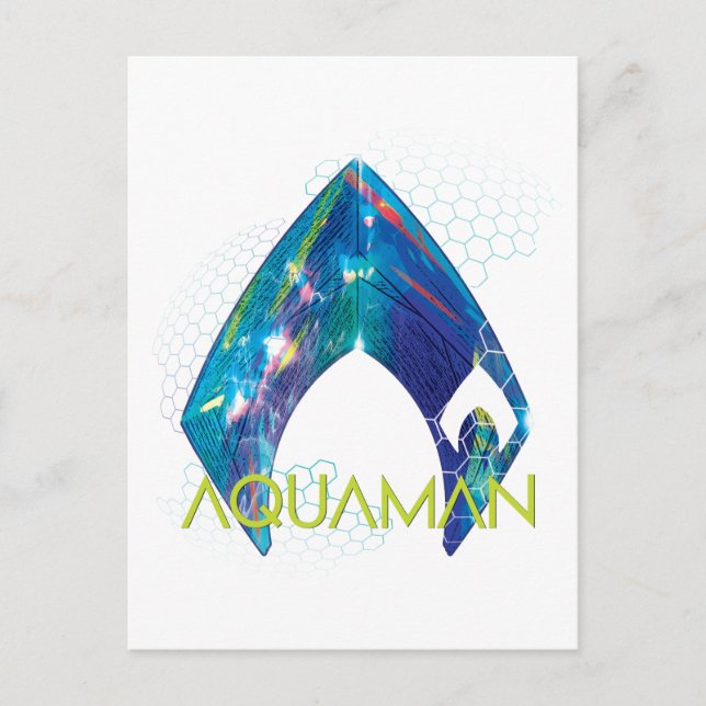 Cartão Postal Aquaman | Logotipo Aquaman Refratado (Frente)