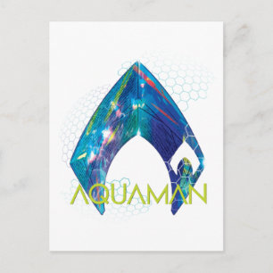 Cartão Postal Aquaman Logotipo Aquaman Refratado