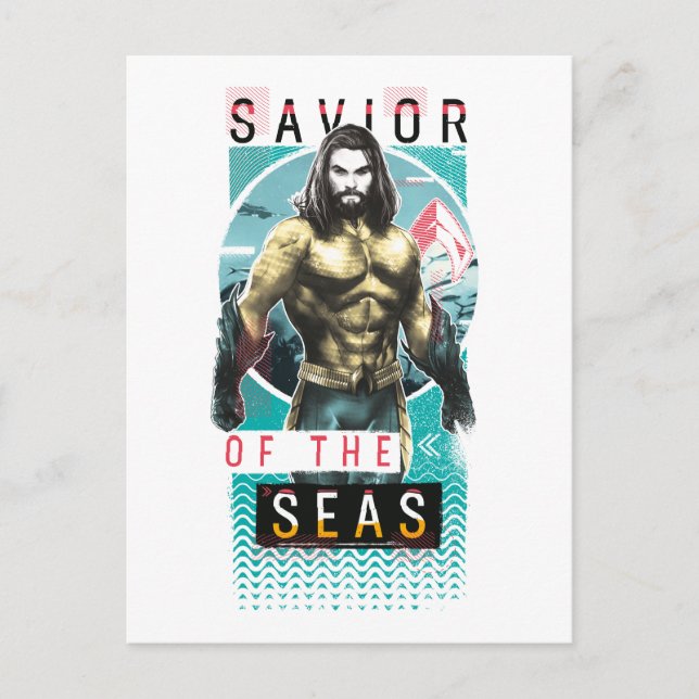 Cartão Postal Aquaman | "Salvador Dos Mares" — Gráfico Modernist (Frente)
