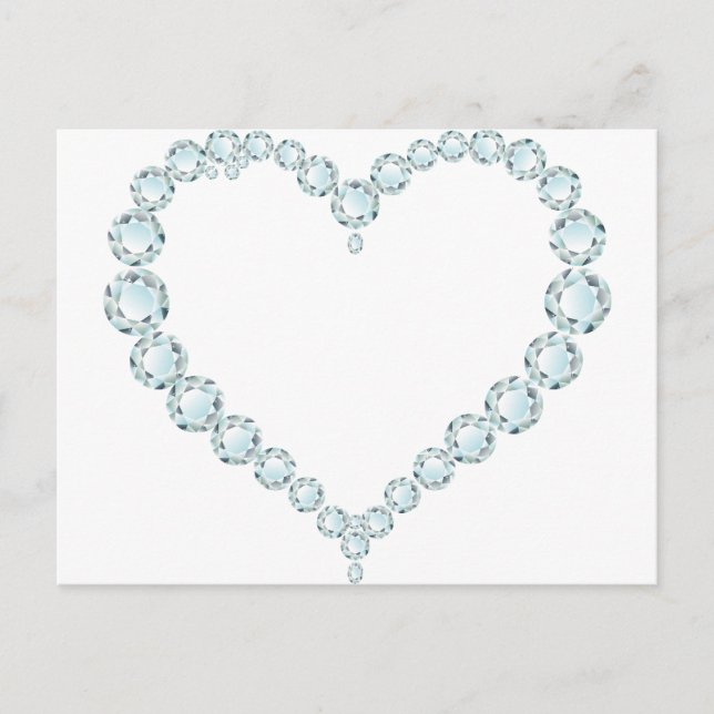 Cartão Postal Aquamarine Gem Heart (Frente)