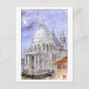 Cartão Postal Aquarela Antiga de Santa Maria Della Salute