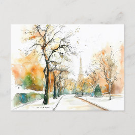 Cartão Postal Aquarela Berlim Funkturm Outono