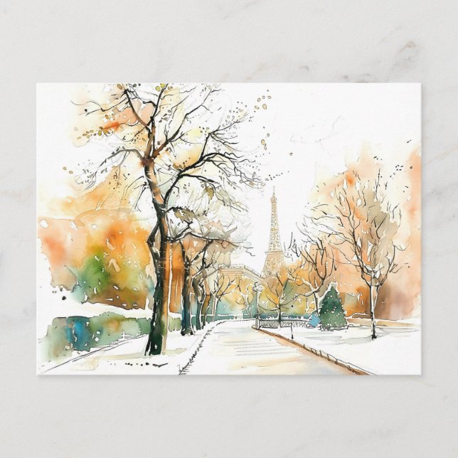 Cartão Postal Aquarela Berlim Funkturm Outono (Frente)