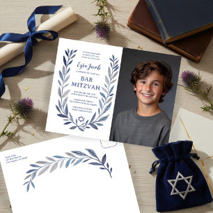 Cartão Postal Aquarela Botânica FOTO PERSONALIZADA Bar Mitzvah