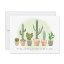 Aquarela Cacto Plantas Envasadas Fofo Nota
