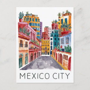 Cartão Postal Aquarela da Cidade do México