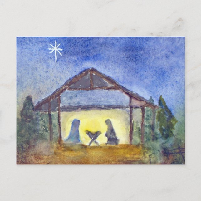 Cartão Postal Aquarela da Natividade (Frente)