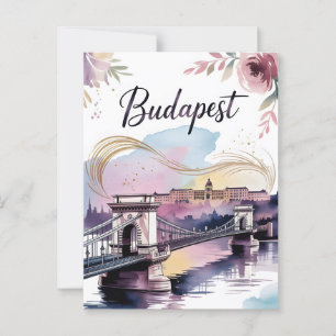 Cartão Postal Aquarela de Budapeste