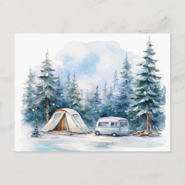 Cartão Postal Aquarela De Inverno (Frente)