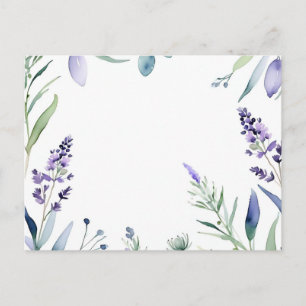 Cartão Postal Aquarela de Lavanda e Eucalipto