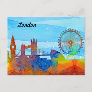 Cartão Postal Aquarela de Londres