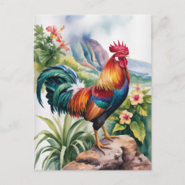 Cartão Postal Aquarela do Galo de Kauai