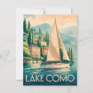 Cartão Postal Aquarela do Lago Como