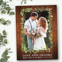 Aquarela Eucalipto Casamento Amor Obrigado Madeira