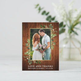 Cartão Postal Aquarela Eucalipto Madeira Casamento Amor Obrigado