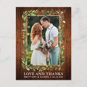 Cartão Postal Aquarela Eucalipto Madeira Dourado Amor e Gratidão