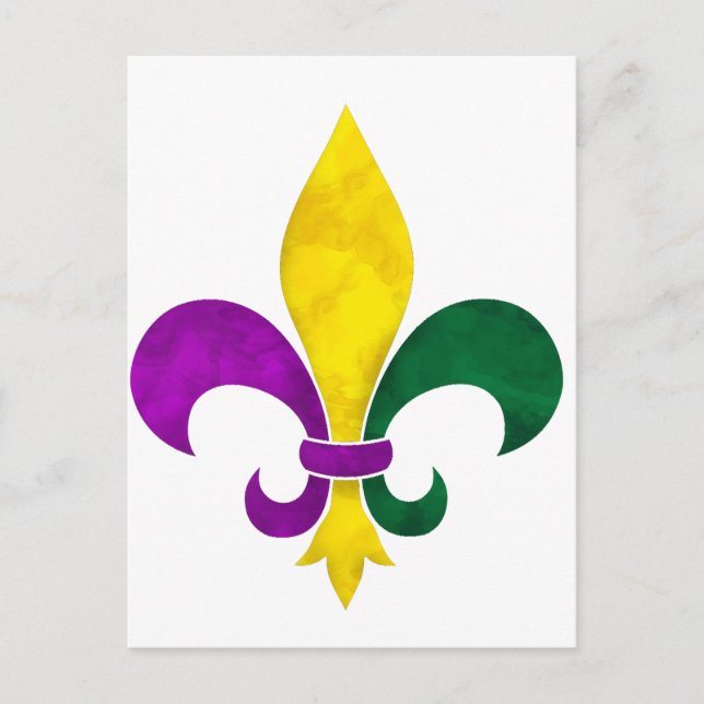 Cartão Postal aquarela fleur de lis (Frente)