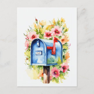 Cartão Postal Aquarela Floral | Caixa de Correio
