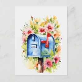 Cartão Postal Aquarela Floral | Caixa de Correio