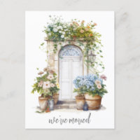 Aquarela Floral Porta Nós Mudamos Nova Mudança Res