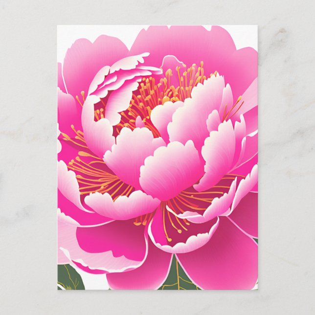 Cartão Postal Aquarela Floral Rosa (Frente)