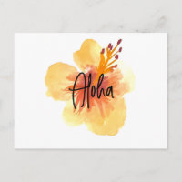 Aquarela Havaí Hibisco Amarelo Floral Móvel