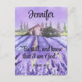 Cartão Postal Aquarela Lavanda da Provença Escrito Encajador