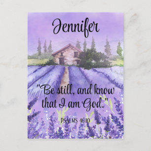 Cartão Postal Aquarela Lavanda da Provença Escrito Encajador