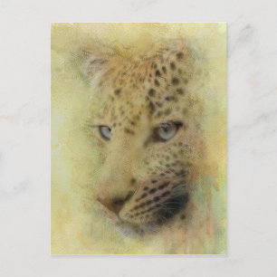 Cartão Postal Aquarela-leopardo-africana