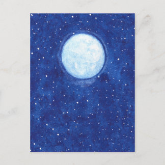 Cartão Postal Aquarela Lua Cheia