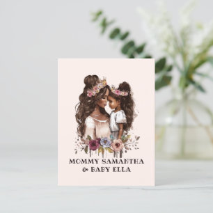 Cartão Postal Aquarela Mãe e Filha Preta (1)