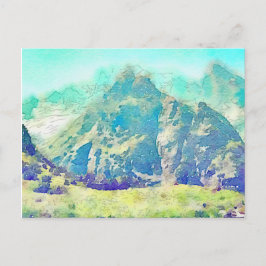 Cartão Postal Aquarela Paisagem Montanha