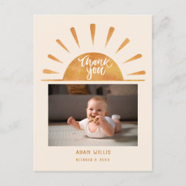 Cartão Postal Aquarela Sol Personalizado Bebê Foto Chá de Bebê O
