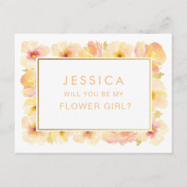 Cartão Postal Aquarela Você Será Meu Pedido De Menina Flor