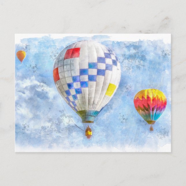 Cartão Postal Aquarelas de Ar Quente (Frente)