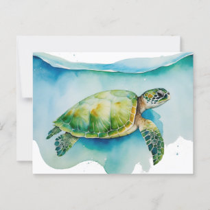 Cartão Postal Aquarelas do Mar de Honu do Havaí