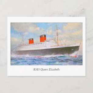 Cartão Postal Aquarelle RMS Queen Elizabeth