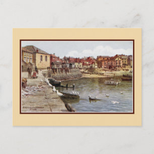 Cartão Postal Aquarelle Rua Ives Cornwall Seagulls no porto