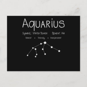 Cartão Postal Aquário Horóscopo Astronomia Signo do Zodíaco Aniv