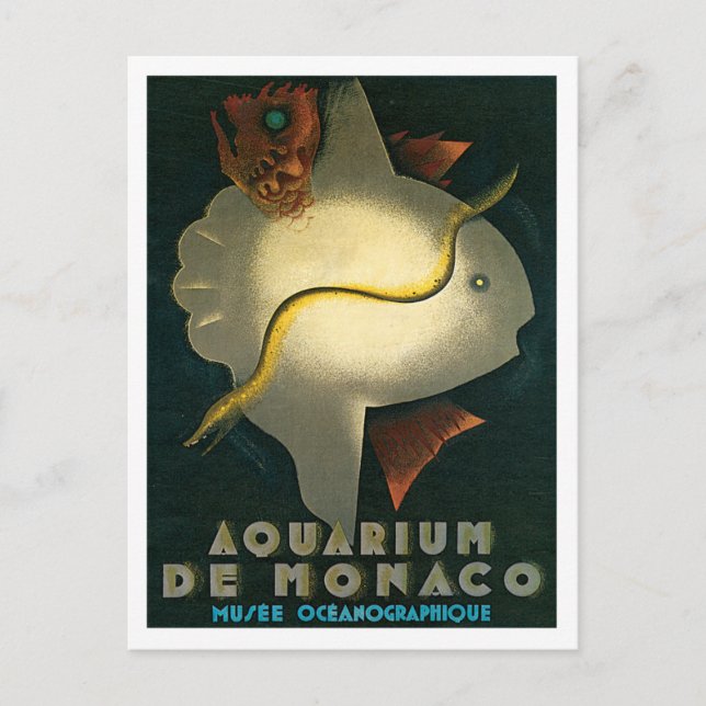 Cartão Postal Aquarium De Mônaco Musee Oceanographique Art (Frente)