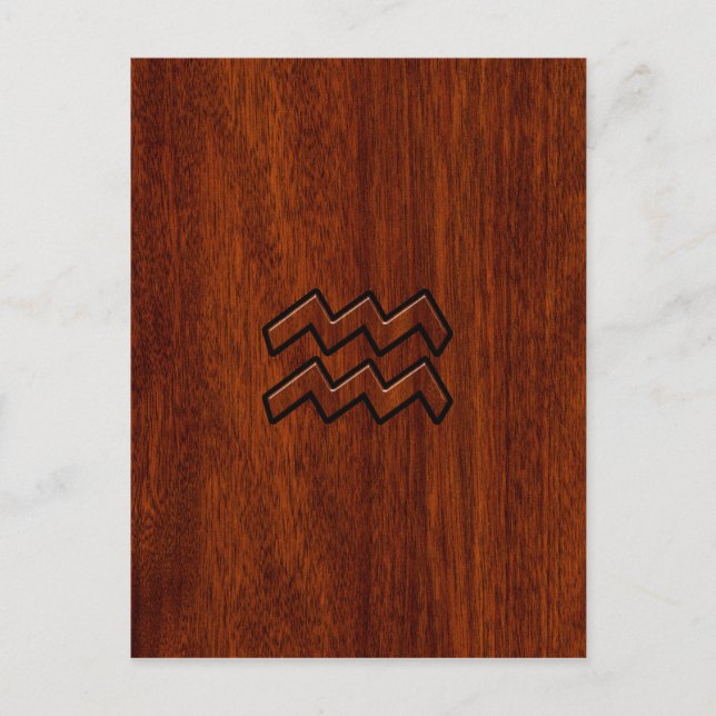 Cartão Postal Aquarius Zodiac - Sinal Mahogany - Estilo (Frente)