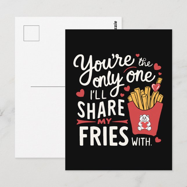 Cartão Postal Aquele com quem vou compartilhar minhas batatas fr (Frente/Verso)
