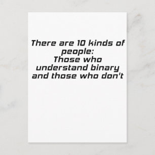 Cartão Postal Aqueles que entendem binário e aqueles que não e