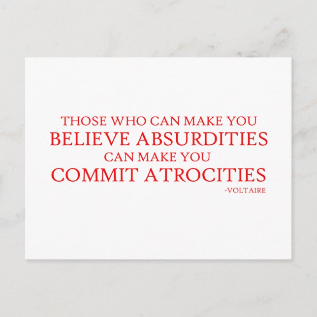 Cartão Postal Aqueles que podem fazer você acreditar em absurdos (Frente)