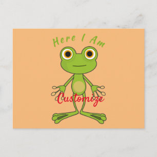 Cartão Postal Aqui estou o sapo bonito Thunder_Cove